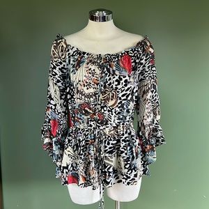🦋 ALICE + OLIVIA Silk Blend Blouse Size Large